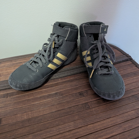 Adidas High-Top Sneakers in Black and Gold - Picture 1 of 1